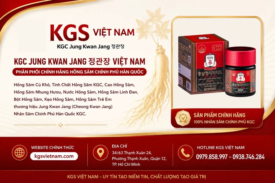 KGS Việt Nam Chuyên Cuang Cấp Các Sản Phẩm Hồng Sâm KGC Jung Kwan Jang