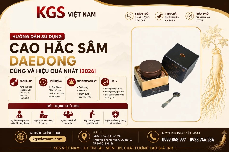 Cao Hắc Sâm Daedong Cách Sử Dụng Đúng Và Hiệu Quả Nhất [2026]