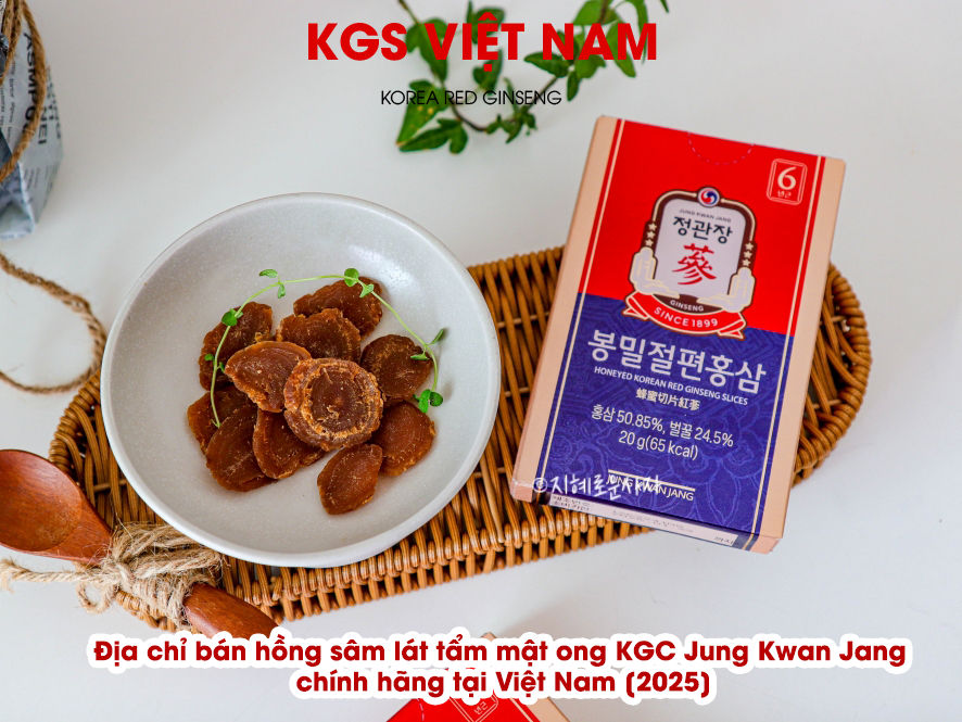 Địa chỉ bán hồng sâm lát tẩm mật ong KGC Jung Kwan Jang chính hãng tại Việt Nam [2025]