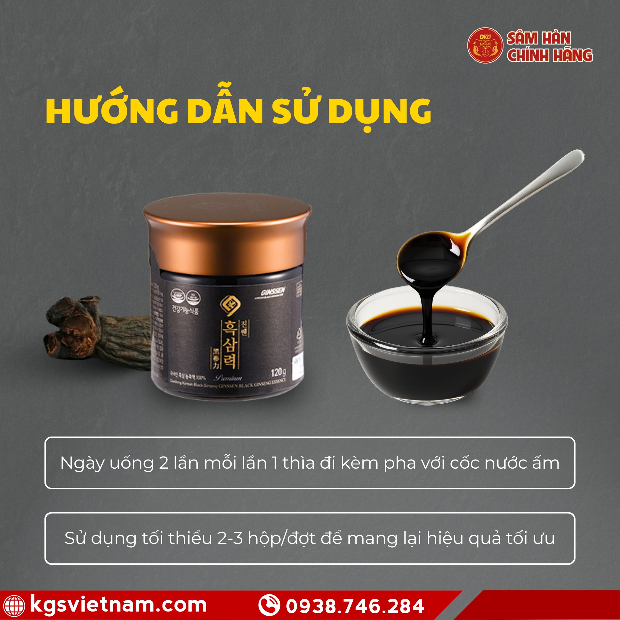 Cao hắc sâm Daedong chính hãng Hàn Quốc tại KGS Việt Nam