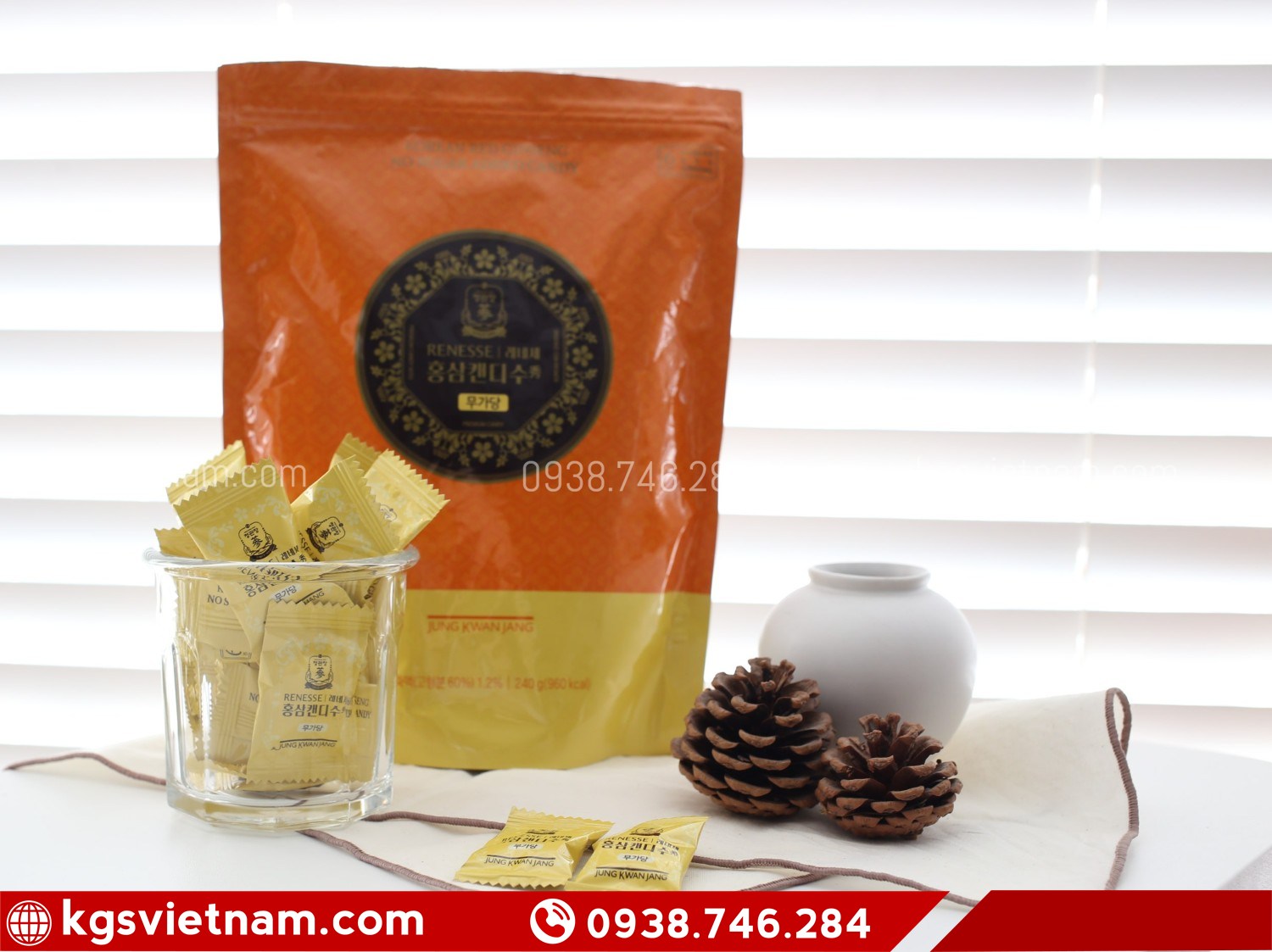 kẹo sâm KGC chính hãng Hàn Quốc hồng sâm 6 năm tuổi