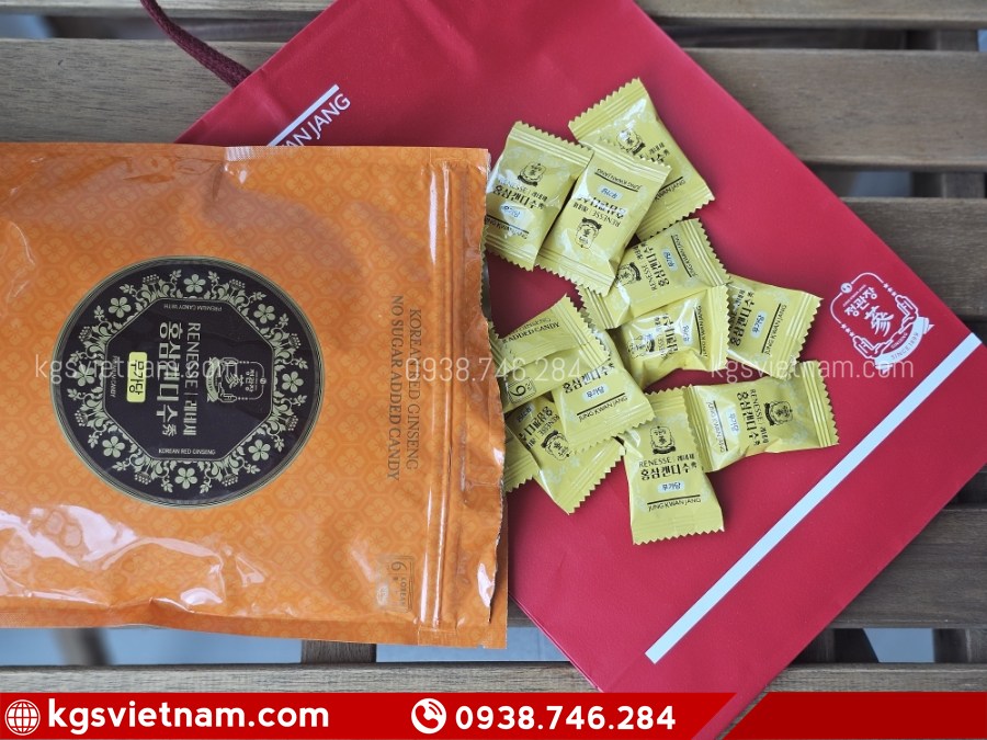 Kẹo hồng sâm Jung Kwan Jang KGC 240g không bổ sung đường, vị sâm dịu nhẹ