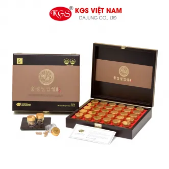 Viên hồng sâm G3 KGS Hàn Quốc hộp gỗ 90 viên