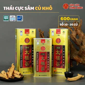 Thái cực sâm củ khô Daedong 600g số 20( hộp 20 củ special)