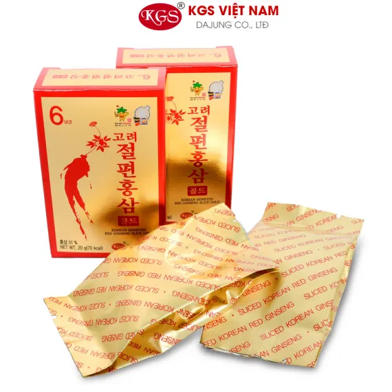 Hồng sâm lát tẩm mật ong KGS Hàn Quốc 20g x 10 gói