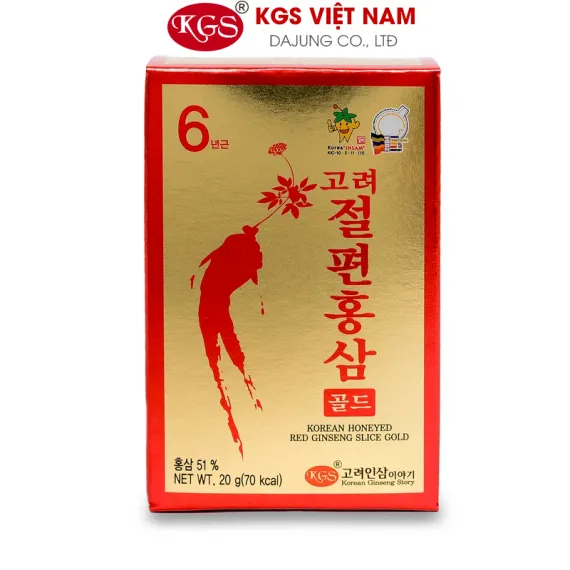 Hồng sâm lát tẩm mật ong KGS Hàn Quốc 20g x 10 gói