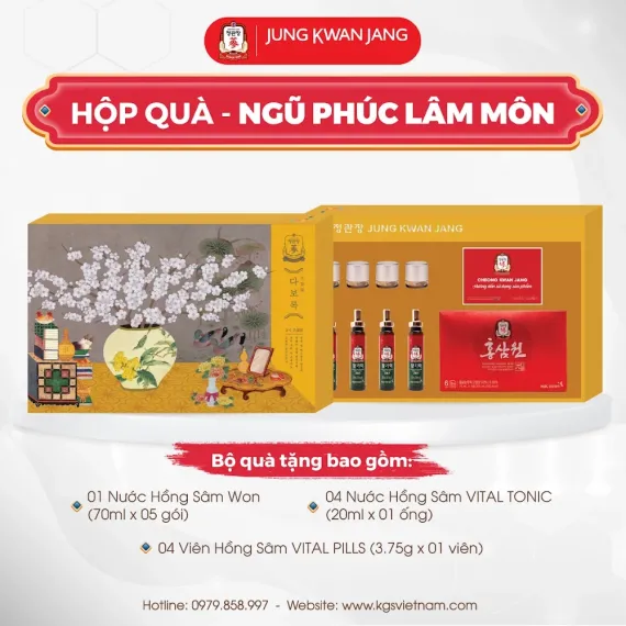 Hộp Quà Tặng Hồng Sâm Cao Cấp KGC NGŨ PHÚC LÂM MÔN