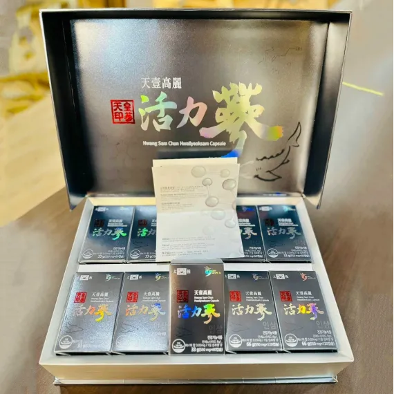 Viên Thiên Sâm Trứng Cá Tầm Hwang Sam Chun Hwallyeoksam Capsule 550mg x 720 Viên Viên Thiên Sâm Trứng Cá Tầm Hwang Sam Chun Hwallyeoksam Capsule 550mg x 720 Viên