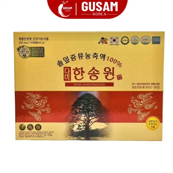 Tinh Dầu Thông Đỏ Dami Hansongwon Hàn Quốc 450mg x 120 Viên Tinh Dầu Thông Đỏ Dami Hansongwon Hàn Quốc 450mg x 120 Viên