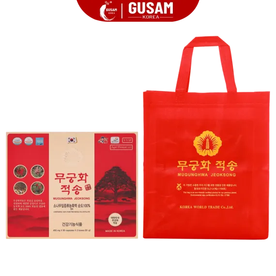 Tinh Dầu Thông Đỏ Chính Phủ MUGUNGHWA JEOKSONG 450mg x 180 Viên Tinh Dầu Thông Đỏ Chính Phủ MUGUNGHWA JEOKSONG 450mg x 180 Viên