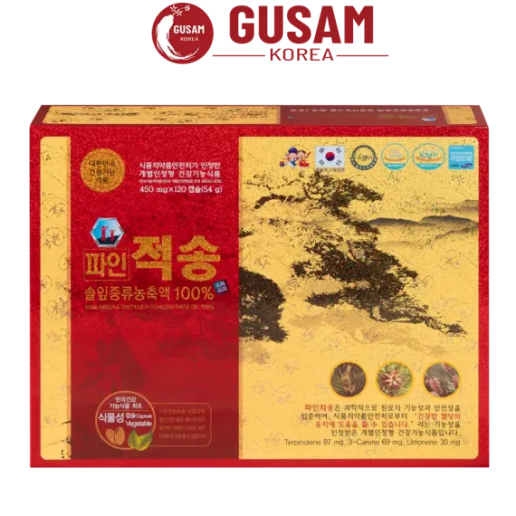 Tinh Dầu Thông Đỏ Red Pine Jeoksong 450mg x 120 Viên Tinh Dầu Thông Đỏ Red Pine Jeoksong 450mg x 120 Viên