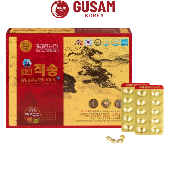 Tinh Dầu Thông Đỏ Red Pine Jeoksong 450mg x 120 Viên Tinh Dầu Thông Đỏ Red Pine Jeoksong 450mg x 120 Viên