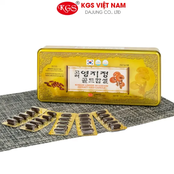 Viên linh chi hộp thiếc KGS Hàn Quốc 830mg x 120 viên