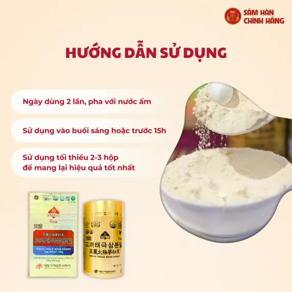 Bột thái cực sâm( Thiên Sâm) Daedong 100g x 30 lọ