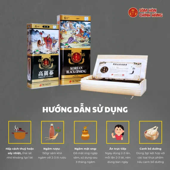 Hắc sâm củ khô Daedong 150g hộp 6 - 10 củ Hắc sâm củ khô Daedong 150g hộp 6 - 10 củ