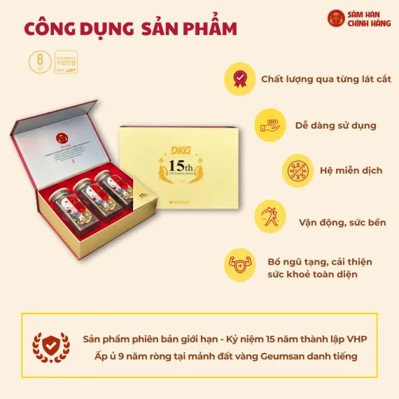 Hồng sâm khô cắt lát cao cấp Daedong 100g x 3 lọ