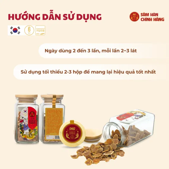 Hồng sâm khô cắt lát cao cấp Daedong 100g x 3 lọ
