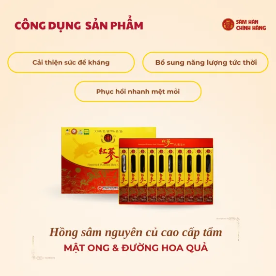 Hồng sâm củ tẩm mật ong Daedong 30g x 10 củ