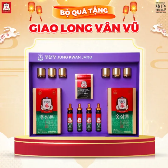 Hộp Quà Tặng Hồng Sâm Cao Cấp KGC Jung Kwan Jang Giao Long Vân Vũ