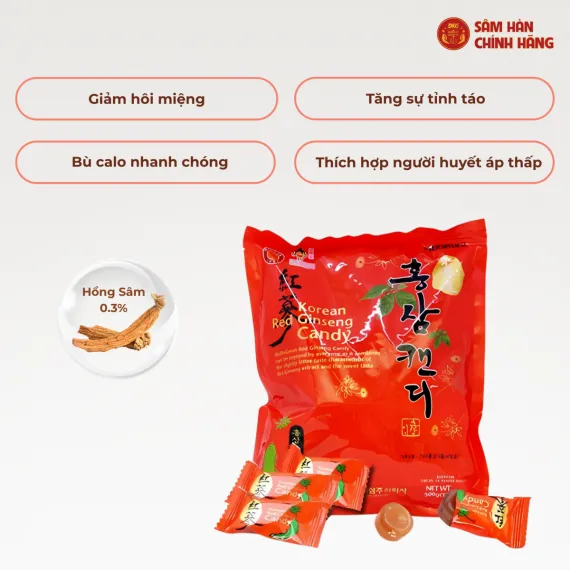 Kẹo hồng sâm có đường Daedong 250g