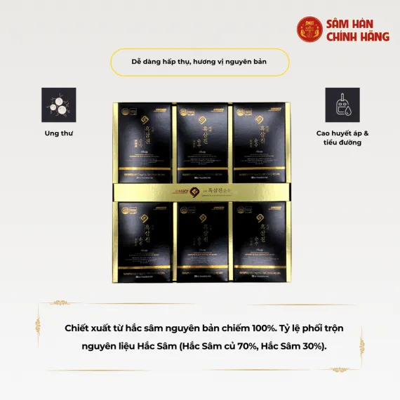 Nước hắc sâm Jin Sunsu Daedong 60ml x 30 gói Nước hắc sâm Jin Sunsu Daedong 60ml x 30 gói