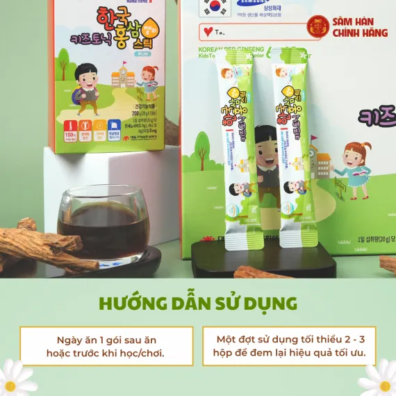 Nước hồng sâm trẻ em DaeDong Tonic Jelly từ 6 - 13 tuổi 20g x 30 gói