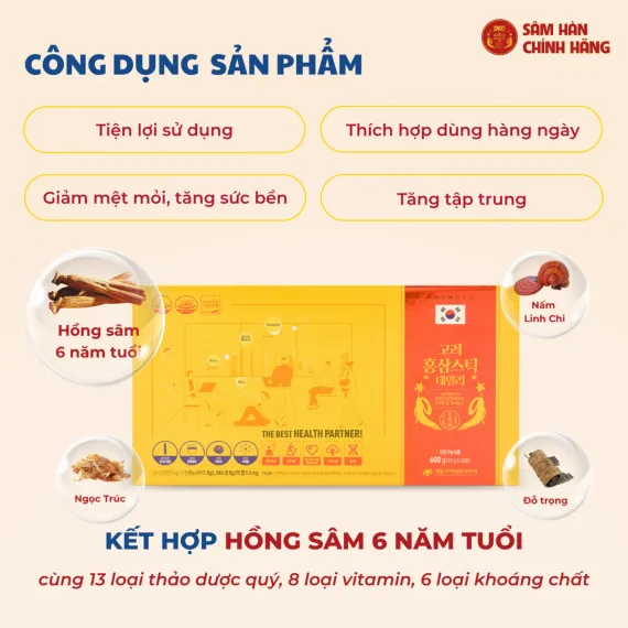 Nước hồng sâm hàng ngày Daily Stick Daedong 20g x 60 gói