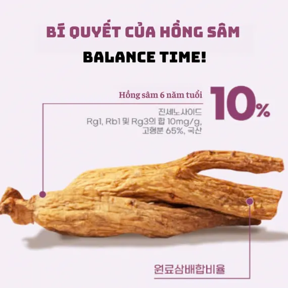 Tinh chất hồng sâm Extract Balance Time Kim’s 10ml x 30 gói