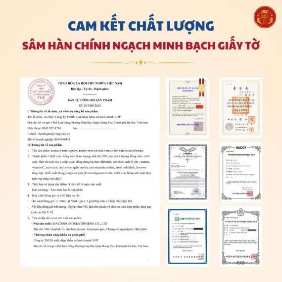 Nước yến sào hồng sâm Daedong 70ml x 30 gói