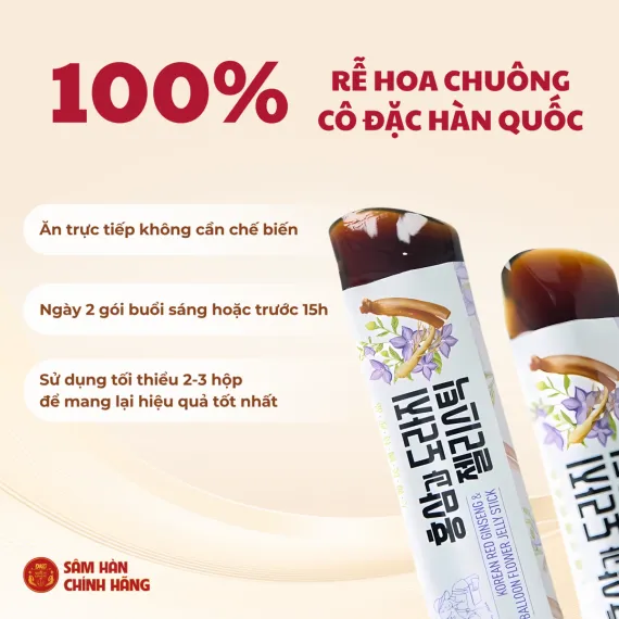Thạch hồng sâm hoa chuông Daedong 20g x 30 gói