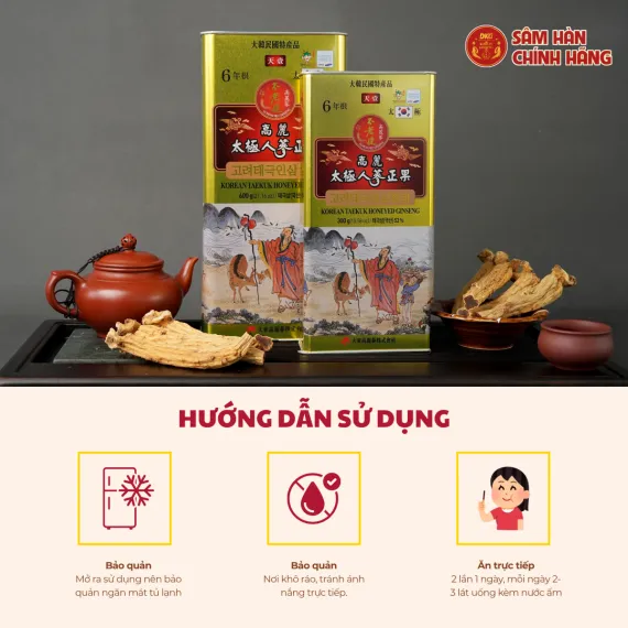 Thái Cực Sâm Tẩm Mật Ong Daedong 600g