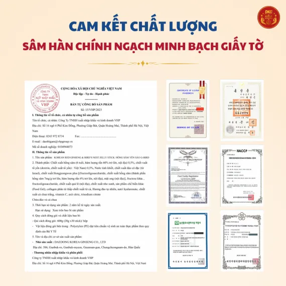 Thạch hồng sâm yến sào G-BIRD Daedong 20g x 30 gói