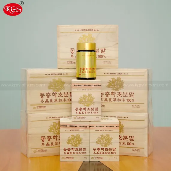 Bột Đông Trùng Hạ Thảo KGS Hàn Quốc 90g x 2 lọ