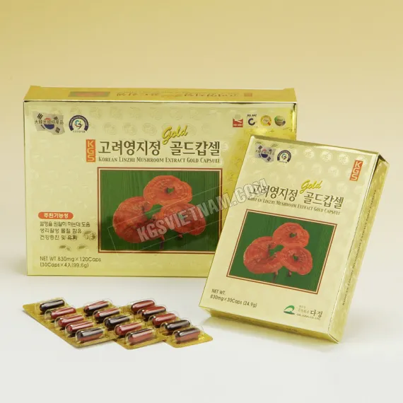 Viên linh chi hộp giấy KGS Hàn Quốc 830mg x 120 viên