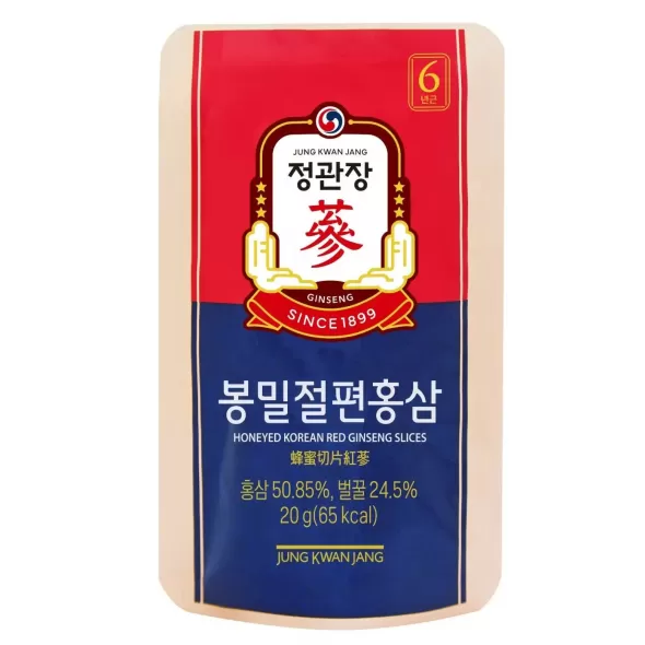 Hồng Sâm Lát Tẩm Mật Ong KGC Jung Kwan Jang 20g X 06 Gói