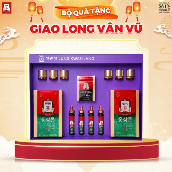 Hộp Quà Tặng Hồng Sâm Cao Cấp KGC Jung Kwan Jang Giao Long Vân Vũ